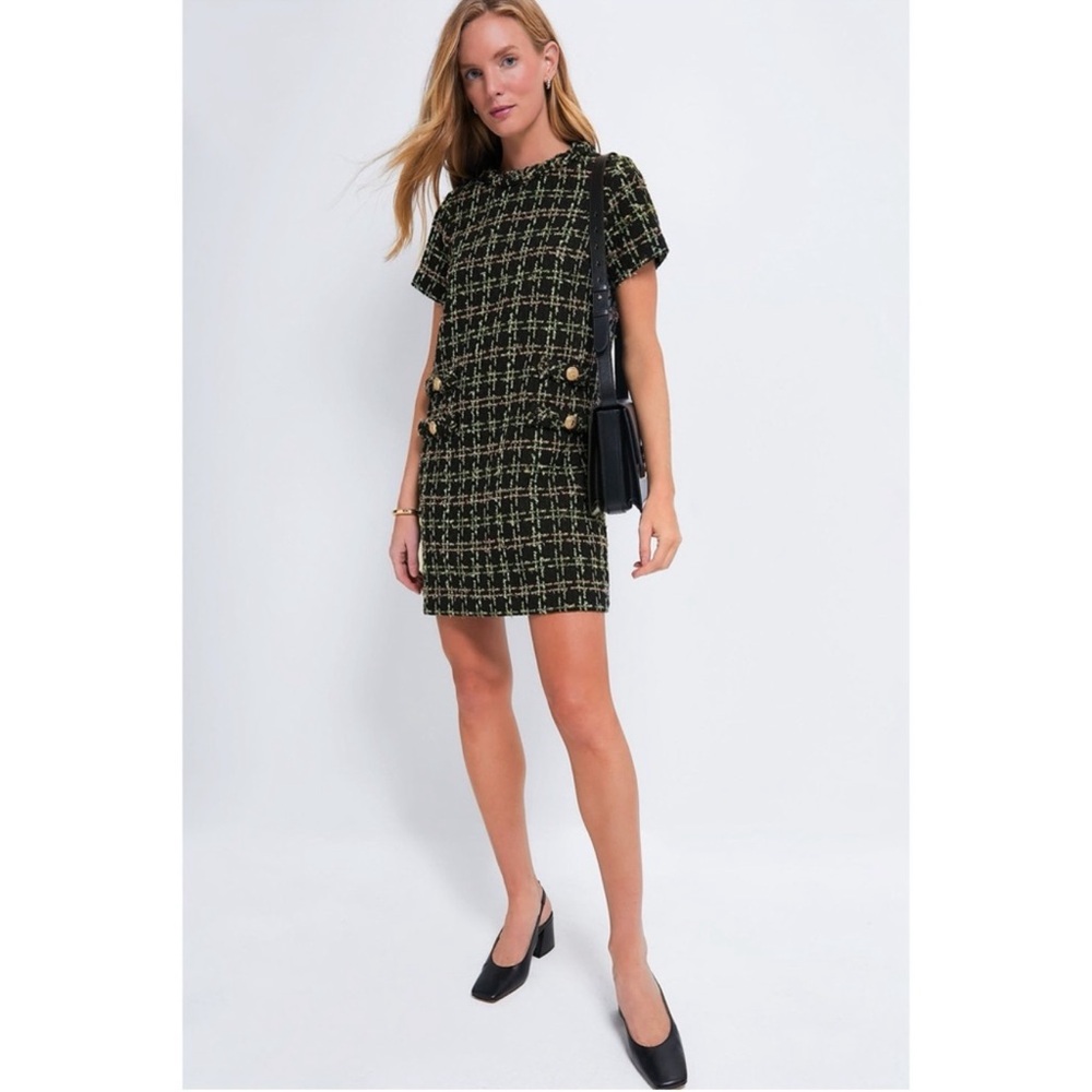 Tuckernuck Holly Tinsel Tweed Short Sleeve Dress